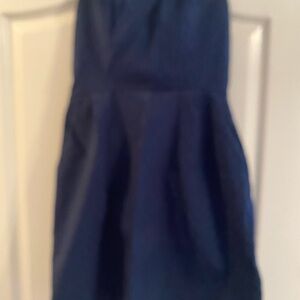 Chic Strapless Navy Dress